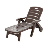 Amalfi Foldable Modern Sun Lounge | Weather Resistant Outdoor Pool Lounger Day Bed With Moveable Wheels