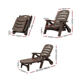 Amalfi Foldable Modern Sun Lounge | Weather Resistant Outdoor Pool Lounger Day Bed With Moveable Wheels