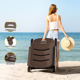 Amalfi Foldable Modern Sun Lounge | Weather Resistant Outdoor Pool Lounger Day Bed With Moveable Wheels