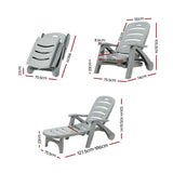 Amalfi Foldable Modern Sun Lounge | Weather Resistant Outdoor Pool Lounger Day Bed With Moveable Wheels