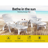 Amalfi Foldable Modern Sun Lounge | Weather Resistant Outdoor Pool Lounger Day Bed With Moveable Wheels