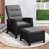 Amalfi Lux Rattan Wicker Outdoor Lounger Set | Weather Resistant Garden Patio Furniture | Adjustable Cushioned Lounger Sets