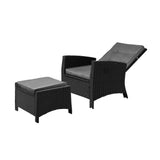 Amalfi Lux Rattan Wicker Outdoor Lounger Set | Weather Resistant Garden Patio Furniture | Adjustable Cushioned Lounger Sets