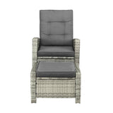 Amalfi Lux Rattan Wicker Outdoor Lounger Set | Weather Resistant Garden Patio Furniture | Adjustable Cushioned Lounger Sets