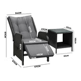 Positano Lux Rattan Wicker Outdoor Lounger Set | Weather Resistant Garden Patio Furniture | Adjustable Cushioned Lounger Sets