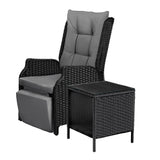 Positano Lux Rattan Wicker Outdoor Lounger Set | Weather Resistant Garden Patio Furniture | Adjustable Cushioned Lounger Sets