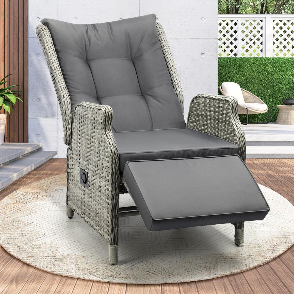 Positano Lux Rattan Wicker Outdoor Lounger Set | Weather Resistant Garden Patio Furniture | Adjustable Cushioned Lounger Sets