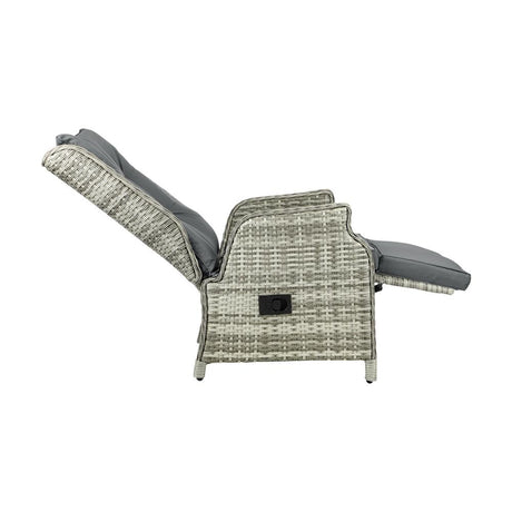 Positano Lux Rattan Wicker Outdoor Lounger Set | Weather Resistant Garden Patio Furniture | Adjustable Cushioned Lounger Sets