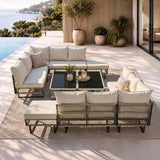 Surra Modern Cushioned Outdoor Sofa Set with Table | Soft Durable Outdoor Seating Furniture Set