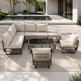Surra Modern Cushioned Outdoor Sofa Set with Table | Soft Durable Outdoor Seating Furniture Set