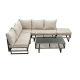 Surra Modern Cushioned Outdoor Sofa Set with Table | Soft Durable Outdoor Seating Furniture Set