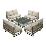 Surra Modern Cushioned Outdoor Sofa Set with Table | Soft Durable Outdoor Seating Furniture Set