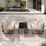 Surra Modern Cushioned Outdoor Sofa Set with Table | Soft Durable Outdoor Seating Furniture Set