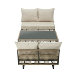 Surra Modern Cushioned Outdoor Sofa Set with Table | Soft Durable Outdoor Seating Furniture Set