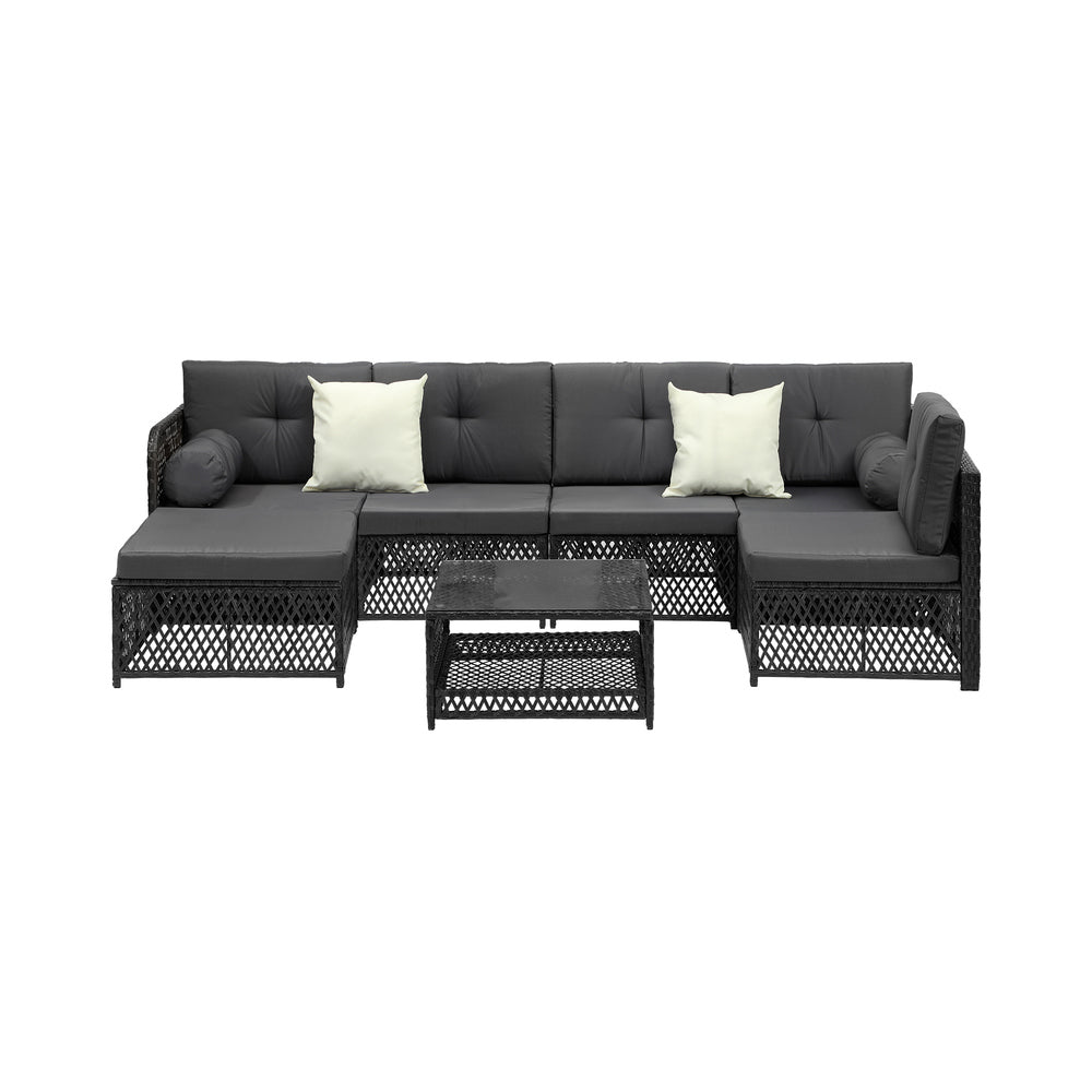 Palermo High Quality Wicker Outdoor Lounge Set | 4 or 6 Seater Modern Rattan Lounge Set with Table