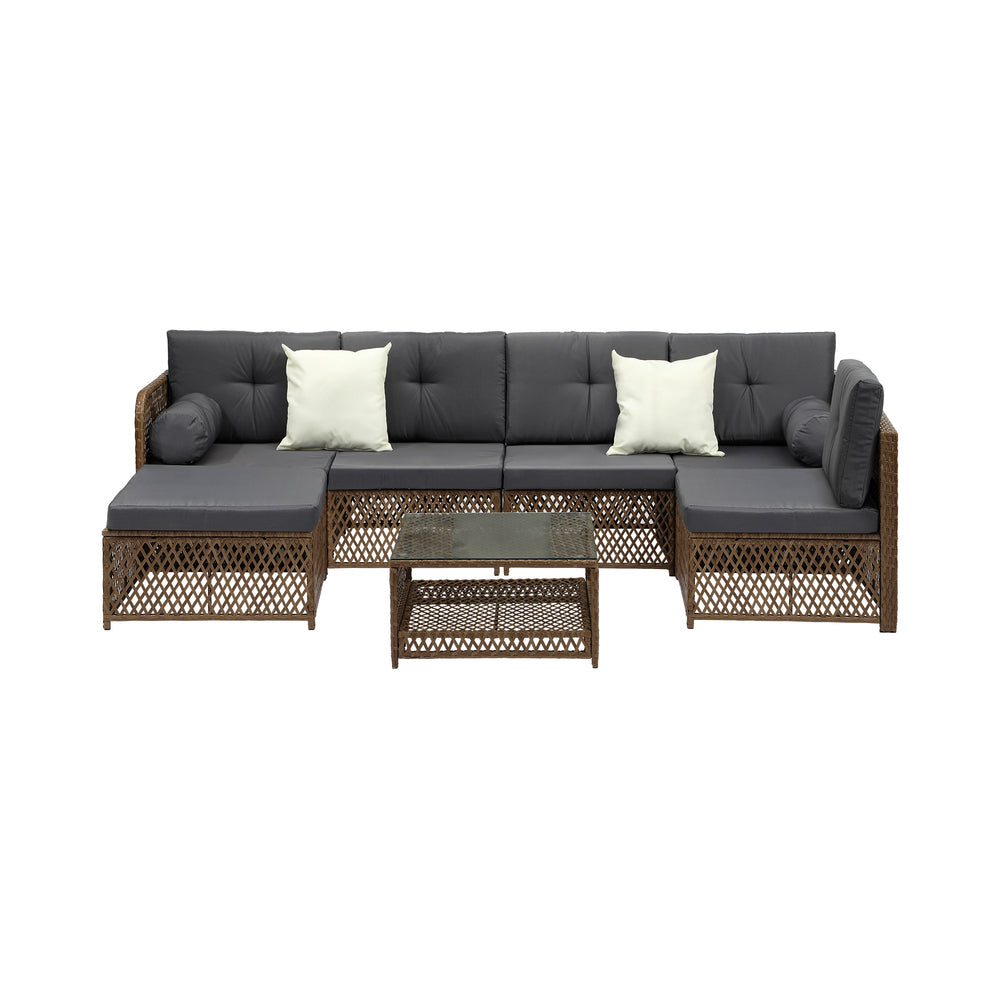 Palermo High Quality Wicker Outdoor Lounge Set | 4 or 6 Seater Modern Rattan Lounge Set with Table