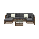 Palermo High Quality Wicker Outdoor Lounge Set | 4 or 6 Seater Modern Rattan Lounge Set with Table