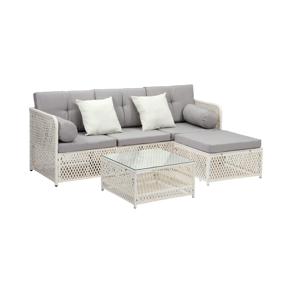 Palermo High Quality Wicker Outdoor Lounge Set | 4 or 6 Seater Modern Rattan Lounge Set with Table