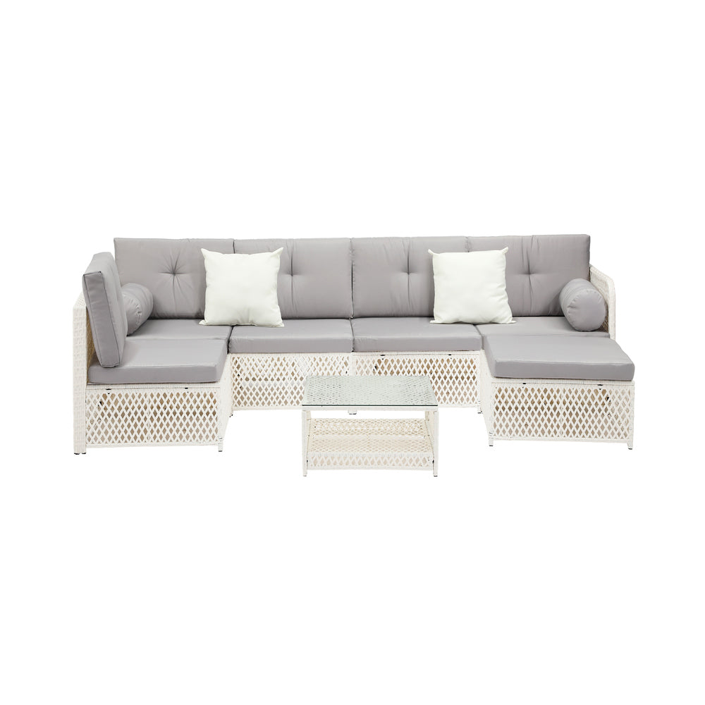 Palermo High Quality Wicker Outdoor Lounge Set | 4 or 6 Seater Modern Rattan Lounge Set with Table