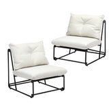 Set of Two Azzuro Plush Cushioned Weatherproof Outdoor Lounge Chairs | Super Comfy Outdoor Sofa Chairs