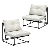 Set of Two Azzuro Plush Cushioned Weatherproof Outdoor Lounge Chairs | Super Comfy Outdoor Sofa Chairs