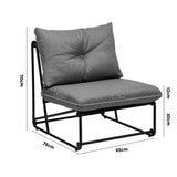 Set of Two Azzuro Plush Cushioned Weatherproof Outdoor Lounge Chairs | Super Comfy Outdoor Sofa Chairs