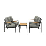 Peruzzi Deluxe Outdoor Furniture Set | Cushioned Metal Wood Patio Setting