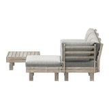Milano Luxe Wooden Outdoor Lounge Set with Table | Modern Soft Extra Wide Cushions Outdoor Sofa Set