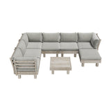 Milano Luxe Wooden Outdoor Lounge Set with Table | Modern Soft Extra Wide Cushions Outdoor Sofa Set