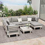 Milano Luxe Wooden Outdoor Lounge Set with Table | Modern Soft Extra Wide Cushions Outdoor Sofa Set