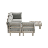 Milano Luxe Wooden Outdoor Lounge Set with Table | Modern Soft Extra Wide Cushions Outdoor Sofa Set