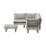 Milano Luxe Wooden Outdoor Lounge Set with Table | Modern Soft Extra Wide Cushions Outdoor Sofa Set