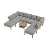 Playa Orsini Wooden Outdoor Lounge Set with Table | Modern Grey Cushion Outdoor Lounge Set