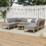 Playa Orsini Wooden Outdoor Lounge Set with Table | Modern Grey Cushion Outdoor Lounge Set