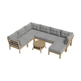Playa Orsini Wooden Outdoor Lounge Set with Table | Modern Grey Cushion Outdoor Lounge Set