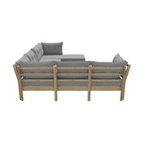 Playa Orsini Wooden Outdoor Lounge Set with Table | Modern Grey Cushion Outdoor Lounge Set