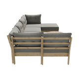 Playa Orsini Wooden Outdoor Lounge Set with Table | Modern Grey Cushion Outdoor Lounge Set