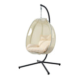 Milano Soft Padded Luxe Covered Outdoor Egg Chair | Modern Swinging Plush Egg Chair