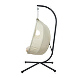 Milano Soft Padded Luxe Covered Outdoor Egg Chair | Modern Swinging Plush Egg Chair