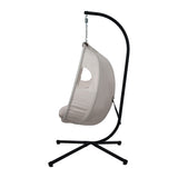 Milano Soft Padded Luxe Covered Outdoor Egg Chair | Modern Swinging Plush Egg Chair