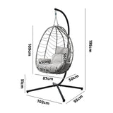 Milano Soft Padded Luxe Rattan Outdoor Egg Chair | Modern Swinging Plush Egg Chair