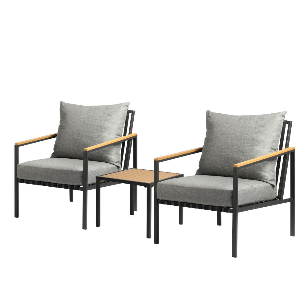 Peruzzi Deluxe Outdoor Furniture Set | Cushioned Metal Wood Patio Setting