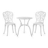 Milano 3pc Outdoor Bistro Set | Cast Alyminium Patterned Table and Chair Bistro Set