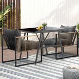 Premium 3 or 5pc Nuvo Table and Chair Outdoor Set | Soft Cushioned Chairs and Table Patio Furniture Set