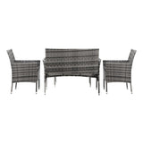 Terraza Premium Wicker Rattan 4pc Outdoor Furniture Set | 4 Piece Outdoor Lounge and Table Patio Set