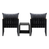 Ulara 3 Piece Outdoor Furniture Patio Set | UV Resistant Wicker Setting | 3pc Lounger Chair Set with Cushions