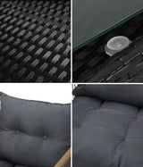 Ulara 3 Piece Outdoor Furniture Patio Set | UV Resistant Wicker Setting | 3pc Lounger Chair Set with Cushions