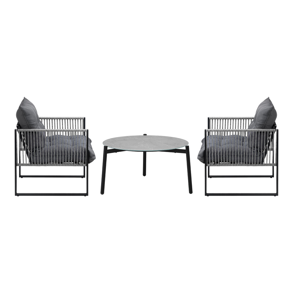 Amalfi  3 or 5pc Premium Table and Chair Outdoor Set | Soft Cushioned Chairs and Table Patio Furniture Set