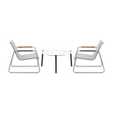 Blanco Nuovo Modern Designer Outdoor Set | 3,4 or 5 Piece White Patio Lounge Table Chair Setting