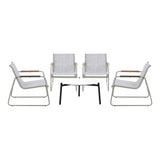 Blanco Nuovo Modern Designer Outdoor Set | 3,4 or 5 Piece White Patio Lounge Table Chair Setting